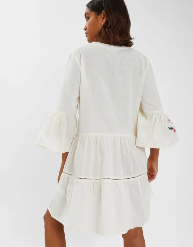 Accessorize Jasmine Embroidered Smock Dress White