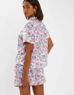 Accessorize Jasmine Floral Print Pyjama Set Pink