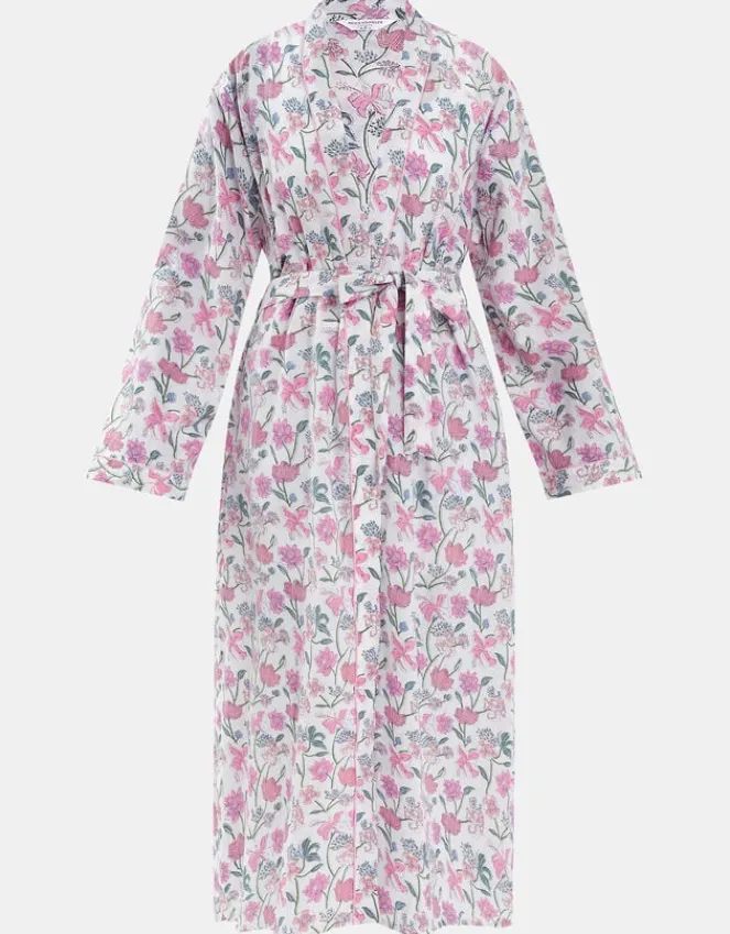 Accessorize Jasmine Print Cotton Dressing Gown Pink