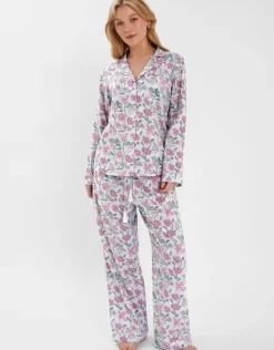 Accessorize Jasmine Print Long Pyjamas Set Pink