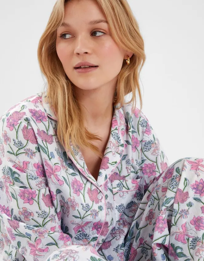 Accessorize Jasmine Print Long Pyjamas Set Pink