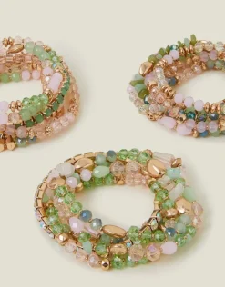 Accessorize Jewel Bead Stretch Bracelet Multipack