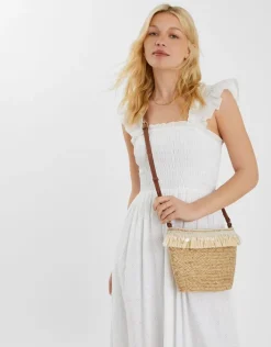 Accessorize Jute Fringe Crossbody Bag