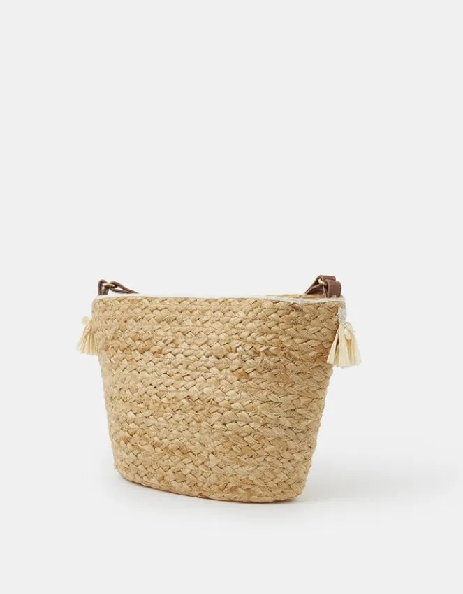 Accessorize Jute Fringe Crossbody Bag