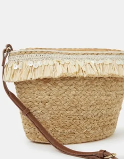 Accessorize Jute Fringe Crossbody Bag