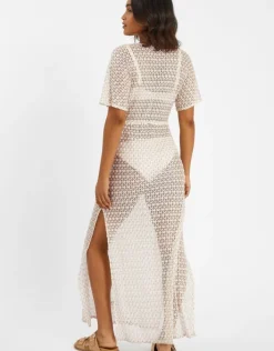 Accessorize Knit Kaftan Maxi Dress Gold