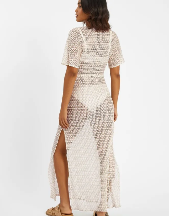 Accessorize Knit Kaftan Maxi Dress Gold