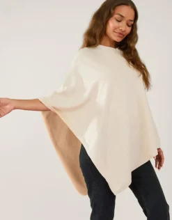 Accessorize Knit Poncho Cream