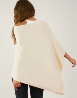 Accessorize Knit Poncho Cream
