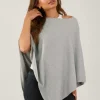 Accessorize Knit Poncho Grey