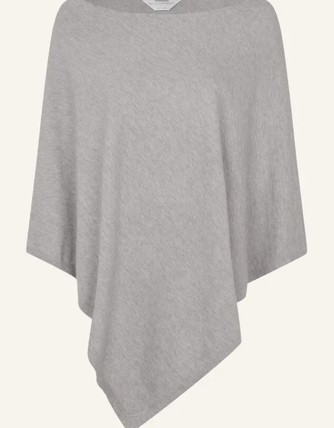 Accessorize Knit Poncho Grey