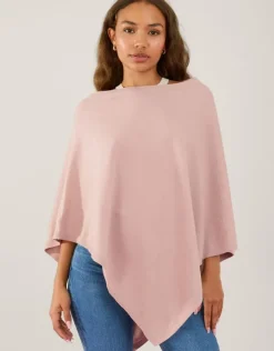 Accessorize Knit Poncho Pink