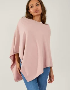 Accessorize Knit Poncho Pink