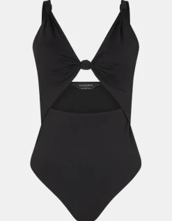 Accessorize Knot Cut-Out Swimsuit Black