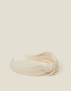 Accessorize Knot Fabric Headband Cream