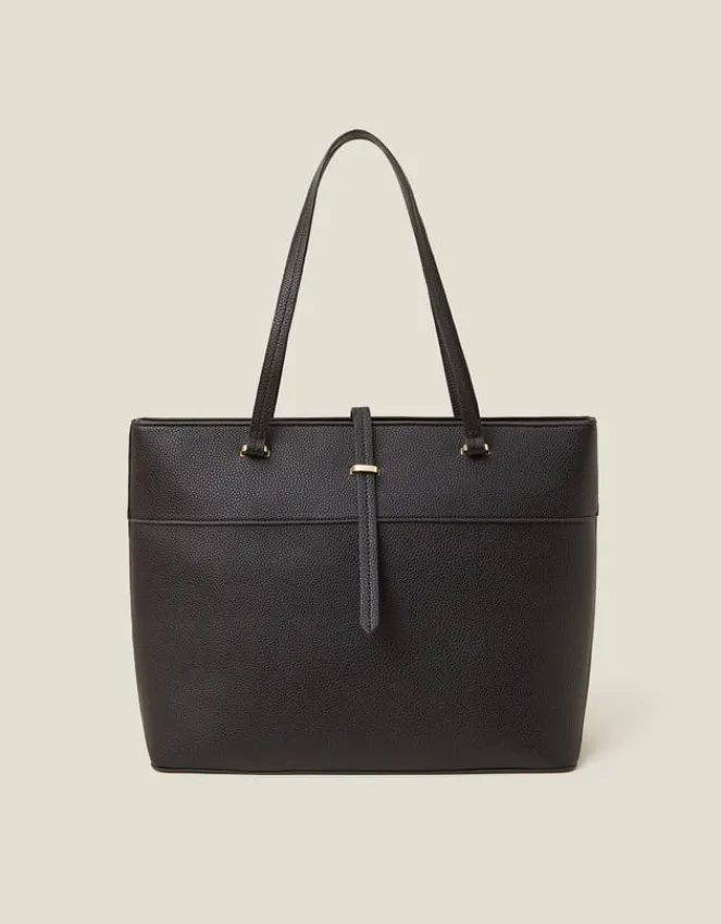 Accessorize Large Faux Leather Tote Bag Black
