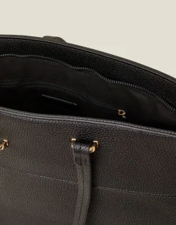 Accessorize Large Faux Leather Tote Bag Black