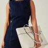 Accessorize Large Faux Leather Tote Bag Cream