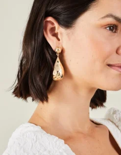Accessorize Large Hammered Teardrop Earrings