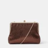 Accessorize Large Metallic Clip Frame Clutch Bag