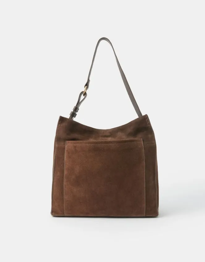 Accessorize Large Pocket Suede Shoulder Bag