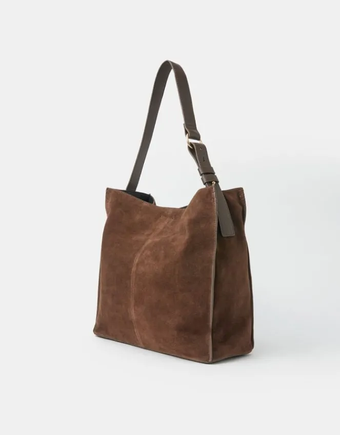 Accessorize Large Pocket Suede Shoulder Bag