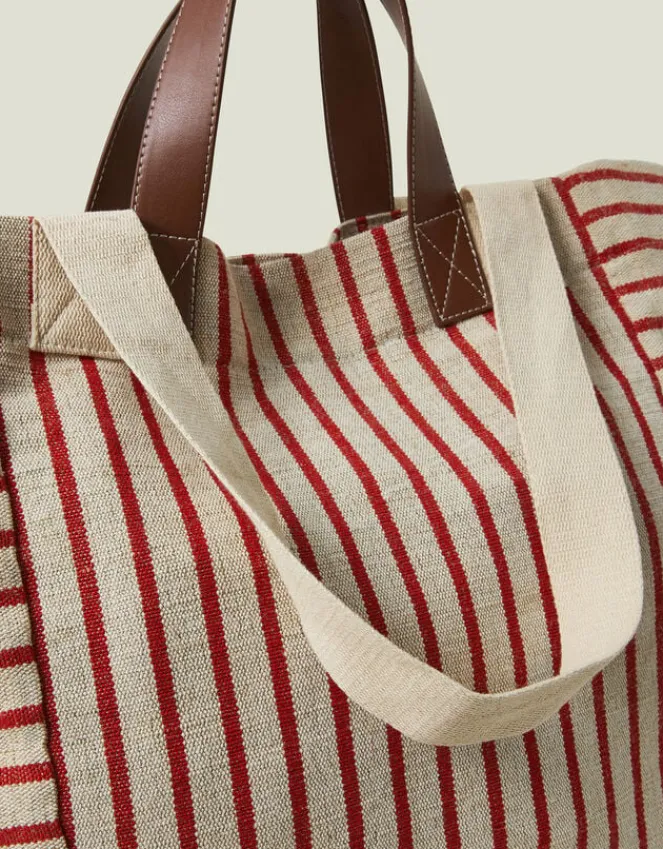 Accessorize Large Stripe Canvas Tote Bag
