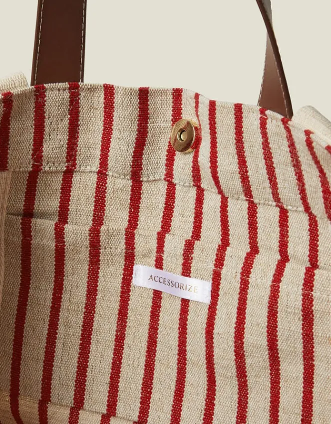 Accessorize Large Stripe Canvas Tote Bag