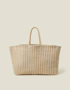 Accessorize Large Woven Stripe Tote Bag