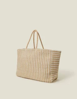 Accessorize Large Woven Stripe Tote Bag