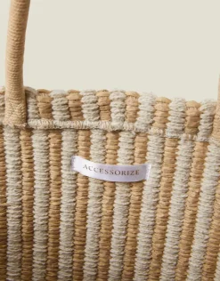 Accessorize Large Woven Stripe Tote Bag