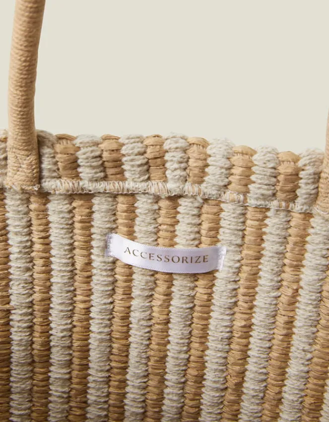 Accessorize Large Woven Stripe Tote Bag