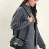 Accessorize Leather Metal Bar Cross-Body Bag Black