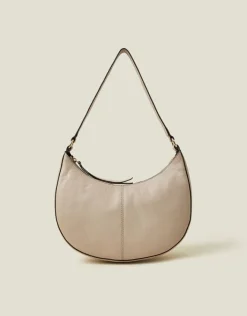 Accessorize Leather Scoop Shoulder Bag Nude