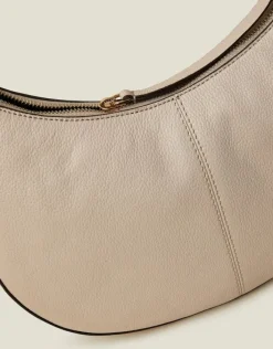 Accessorize Leather Scoop Shoulder Bag Nude