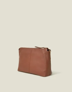 Accessorize Leather Webbing Strap Cross-Body Bag Tan