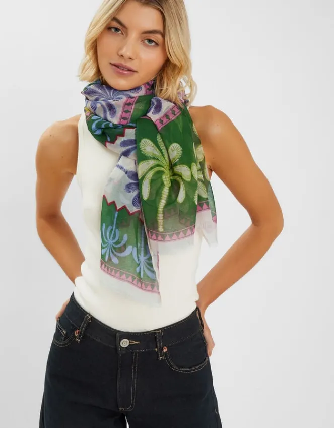 Accessorize Lightweight Palm Print Scarf