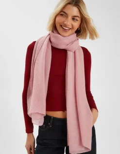 Accessorize Lightweight Pleated Scarf Pink