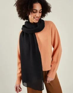 Accessorize Lightweight Pleated Scarf Black