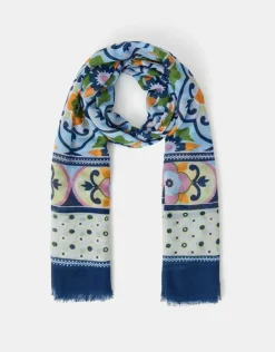Accessorize Lightweight Tile Print Scarf
