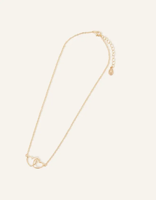 Accessorize Linked Heart Pendant Necklace