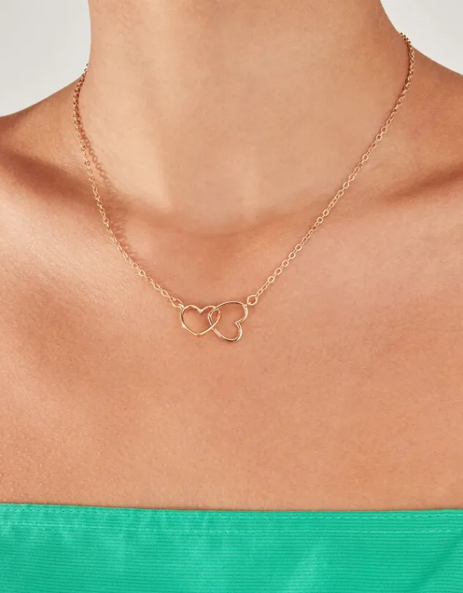 Accessorize Linked Heart Pendant Necklace