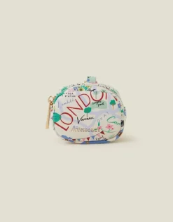 Accessorize London Map Earphone Keyring Case