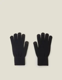 Accessorize Long Cuff Touchscreen Gloves Black