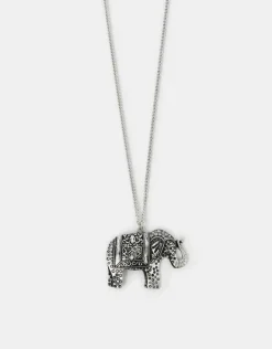 Accessorize Long Elephant Pendant Necklace