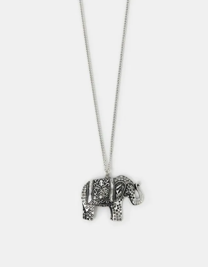 Accessorize Long Elephant Pendant Necklace