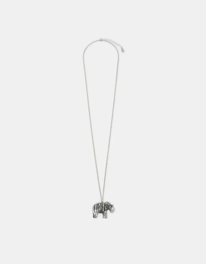 Accessorize Long Elephant Pendant Necklace