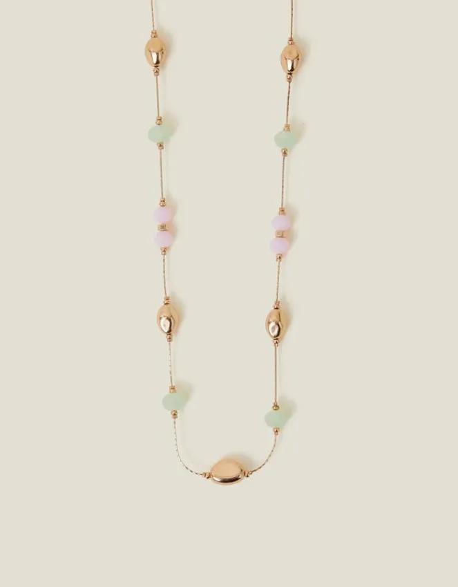 Accessorize Long Mix Bead Station Necklace