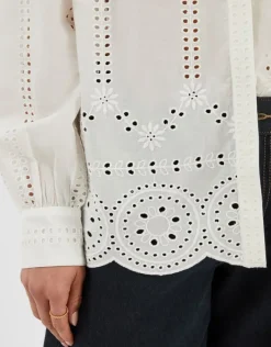 Accessorize Long Sleeve Broderie Shirt White