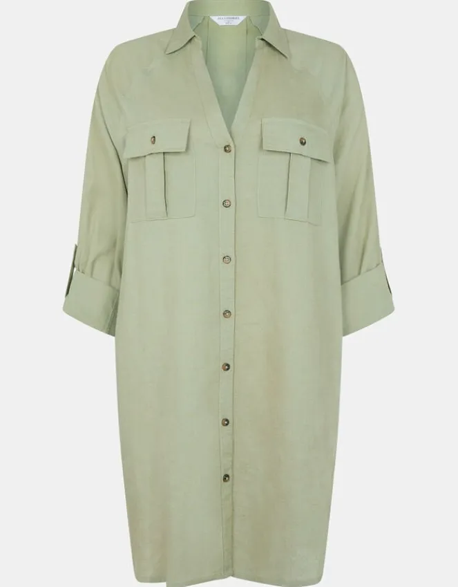 Accessorize Long Sleeve Shirt Beach Cover-Up Green
